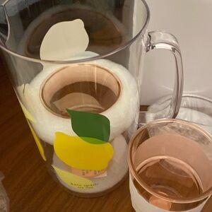 Kate spade pitcher with 2 glasses